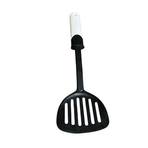 EKCO black white slotted spatula flipper turner Cooking Utensil vintage nylon